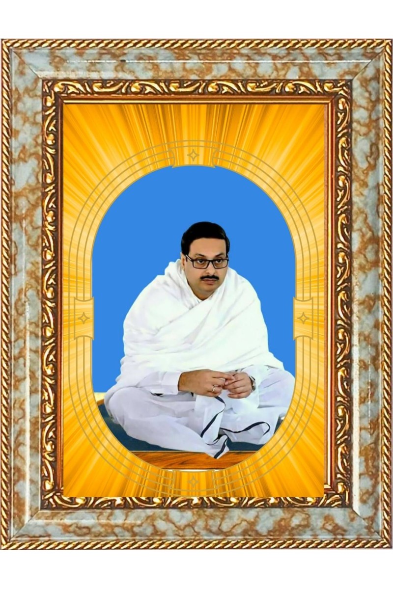  Sree Sree Thakur Anukulchandra Photo Frame | 5X7 Inch Black Designer Wall & Table Frame | Perfect for Gifting & Home Decor