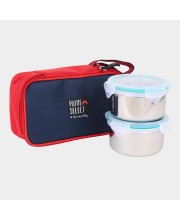 Steel Lunch Box, 2 Containers And Bag