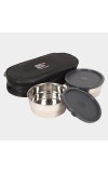 Steel Lunch Box - 2 Cotainers With 1 Bag Steel Lunch Box - 2 Cotainers With 1 Bag