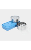 Plastic &Steel Lunch Box 3 Containers With Bag Plastic &Steel Lunch Box 3 Containers With Bag