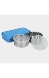 Steel Lunch Box - 2 Bowls, 1 Container, 1 Bag Steel Lunch Box - 2 Bowls, 1 Container, 1 Bag