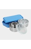 Steel Lunch Box - 2 Bowls, 1 Container, 1 Bag Steel Lunch Box - 2 Bowls, 1 Container, 1 Bag