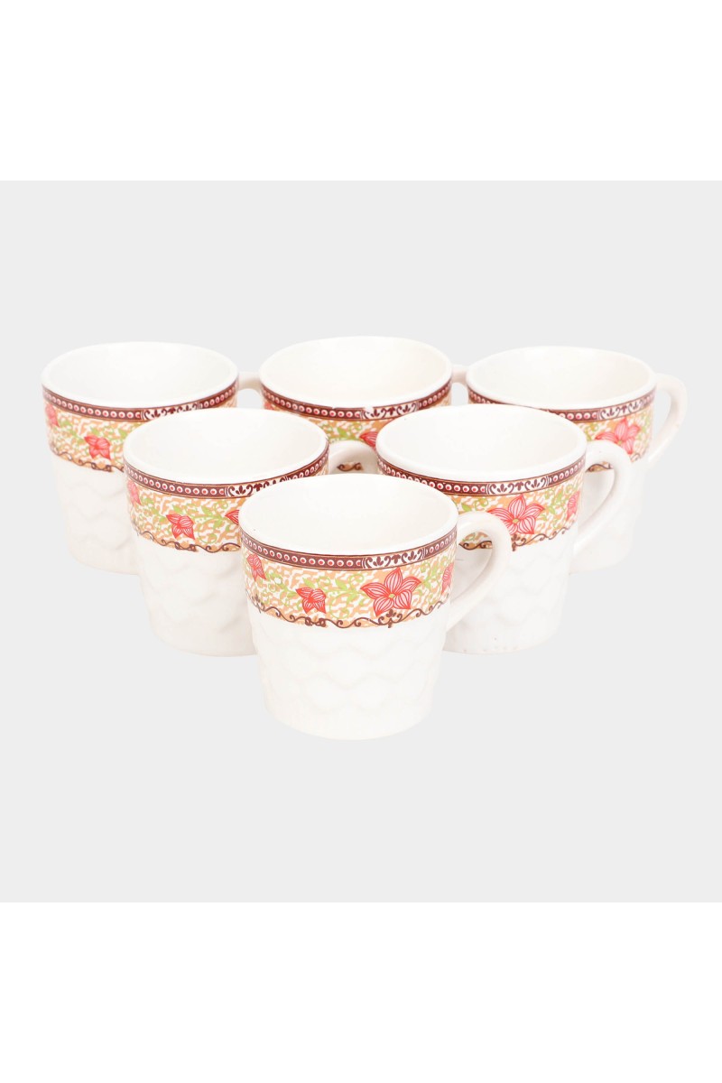 Home Finery                         120ml White Stoneware Cup Set of 6