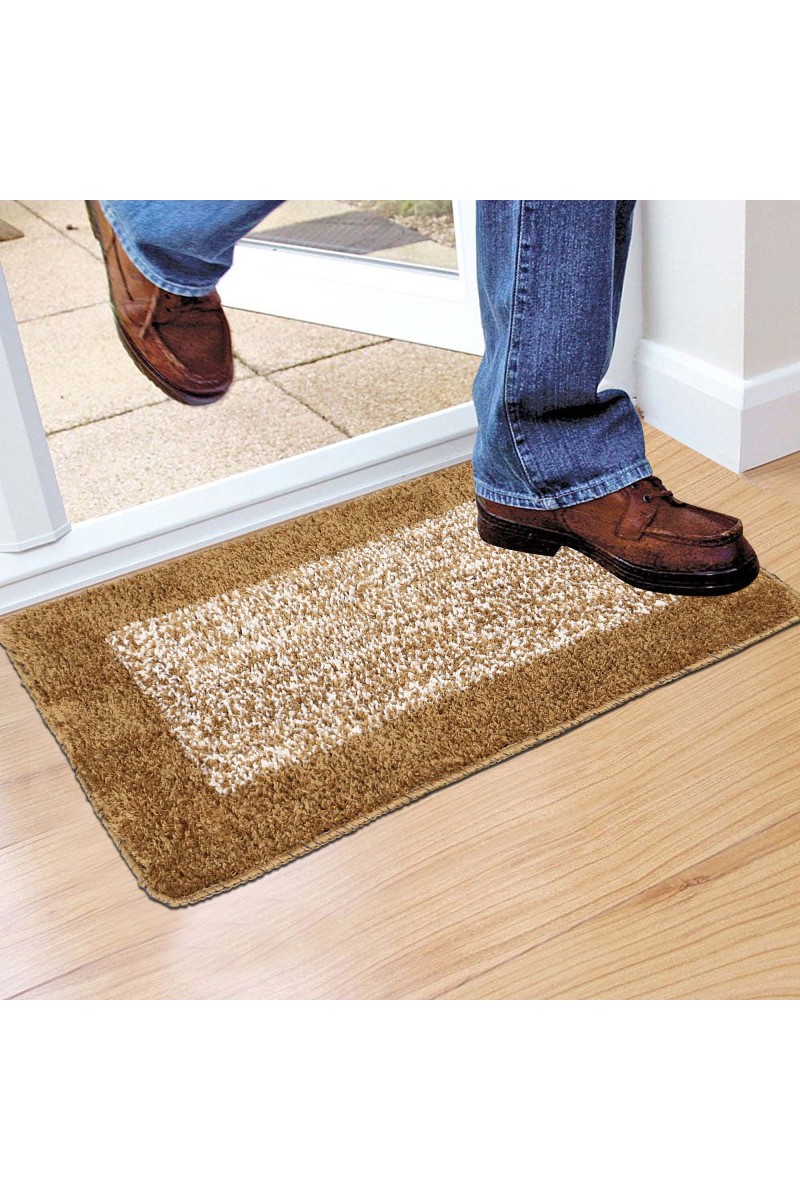 Home Beautiful                         Anti-Skid Brown Polyester Door Mat