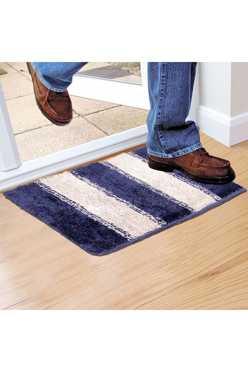 Home Beautiful                         Anti-Skid Blue Polyester Door Mat