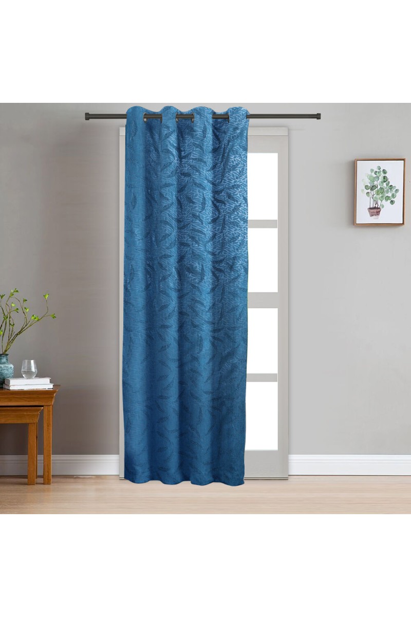 Home Beautiful                         9ft. Dark Blue Microfiber Long Door Curtain