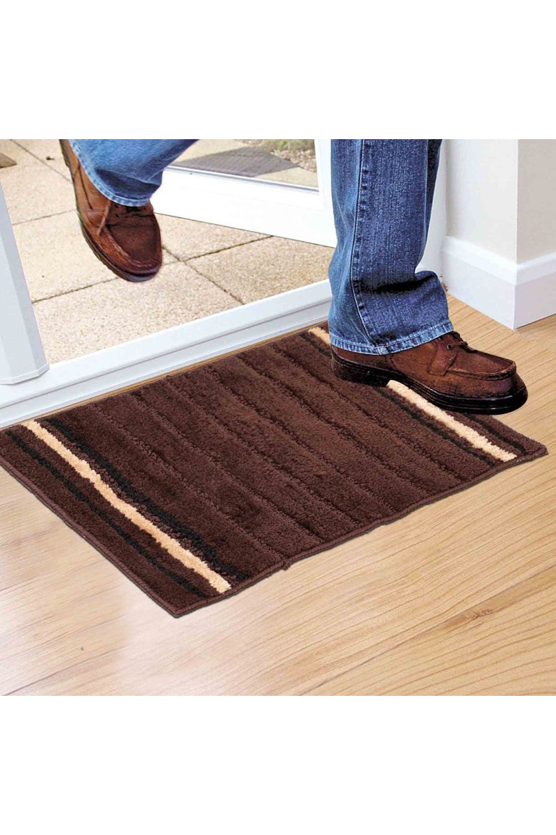 Home Beautiful                         Anti-Skid Brown Polyester Door Mat