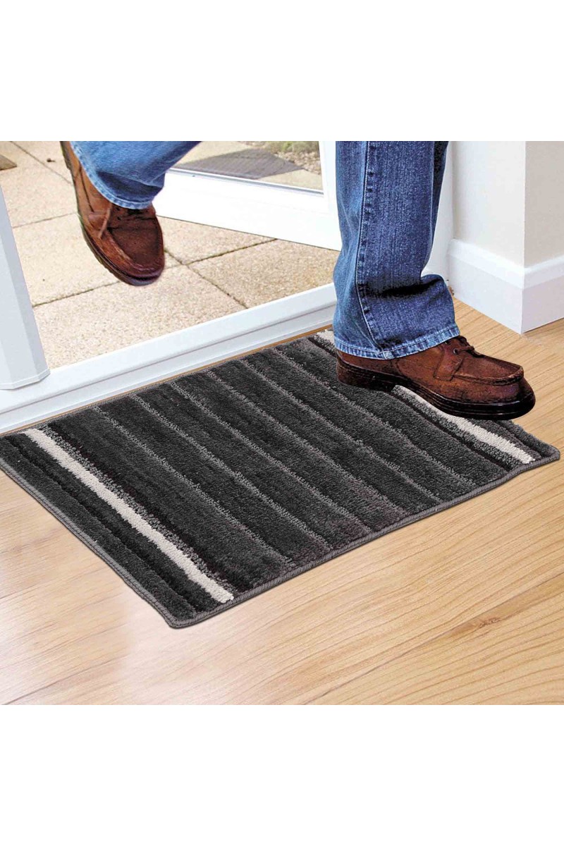 Home Beautiful                         Anti-Skid Grey Polyester Door Mat