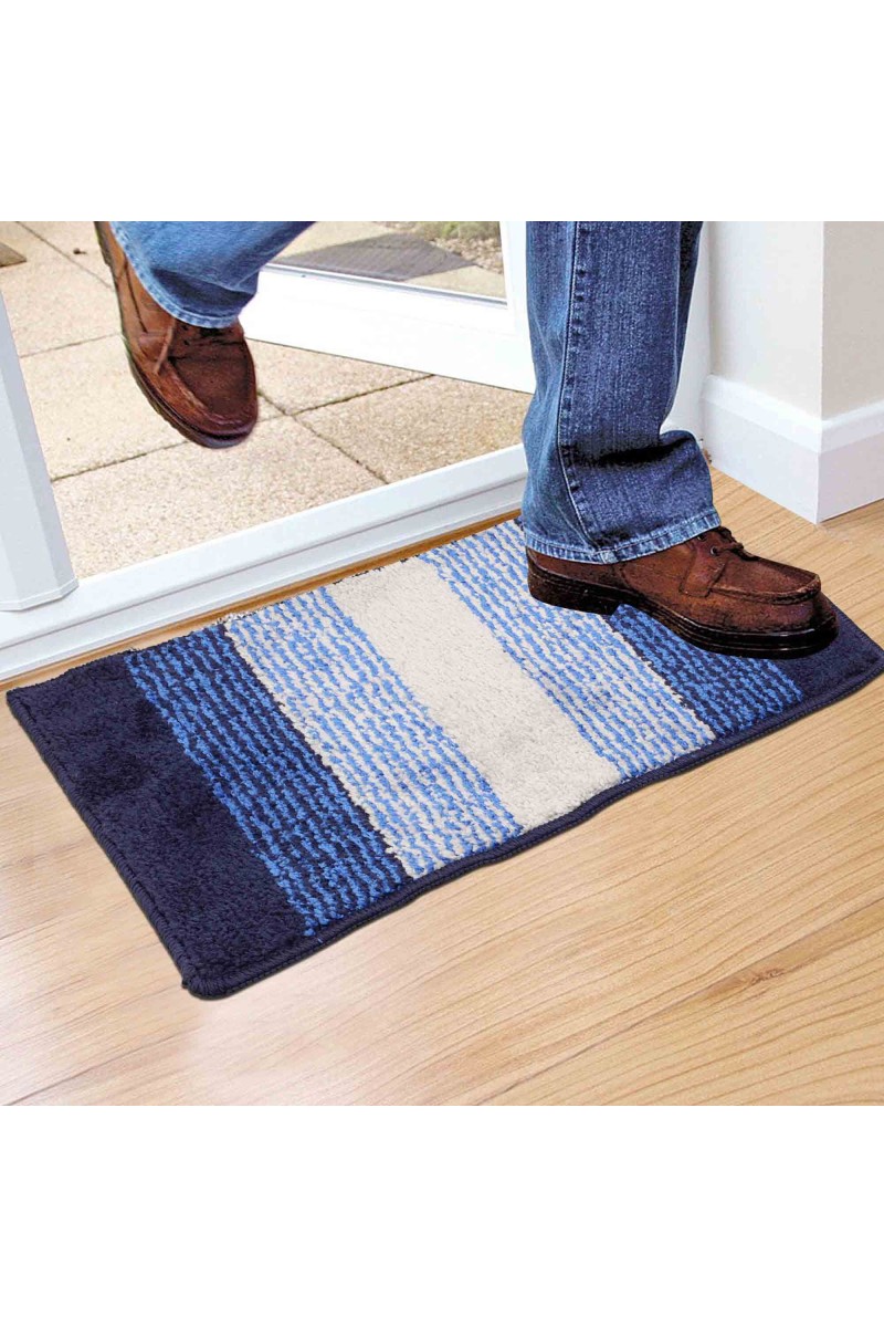 Home Beautiful                         Anti-Skid Blue Polyester Door Mat