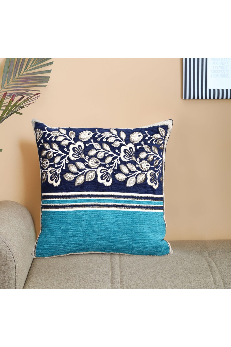 Home Beautiful                         Blue Polyester Cushion Cover