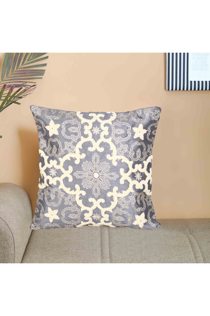 Home Beautiful                         Grey Microfiber Cushion Cover