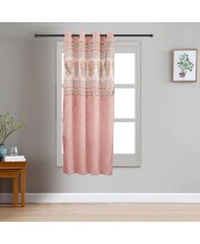 Home Beautiful                         5ft. Soft Dusty Rose Pink Jacquard Eyelet Curtains