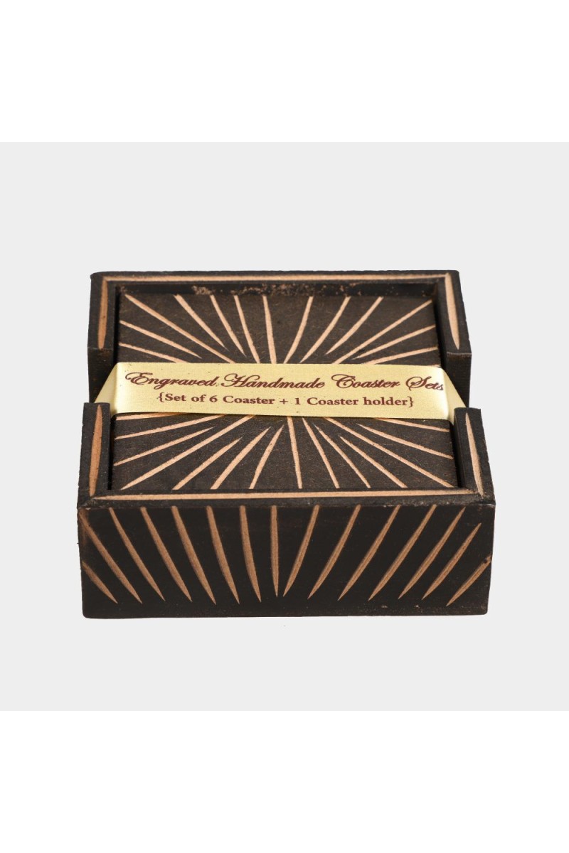 Home Beautiful                         Brown Wood Coaster