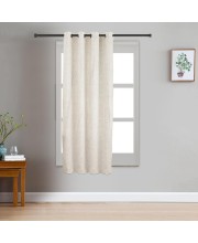 Home Beautiful                         5ft. Soft Cream Embossed Eyelet Window Curtains