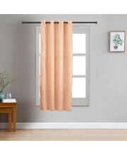 Home Beautiful                         5ft. Rust Embossed Eyelet Window Curtains