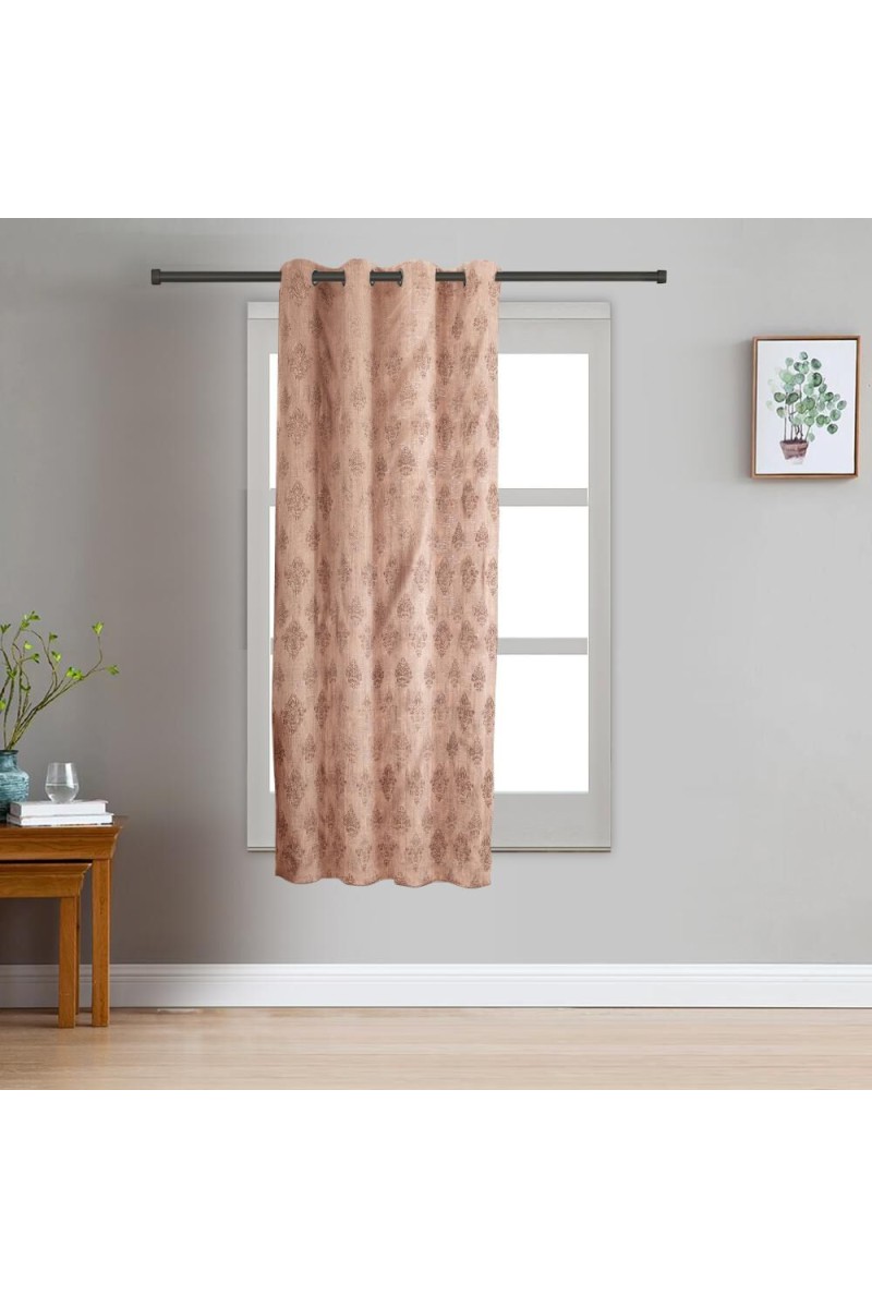 Home Beautiful                         5ft. Rich Copper Brown Embossed Eyelet Curtains