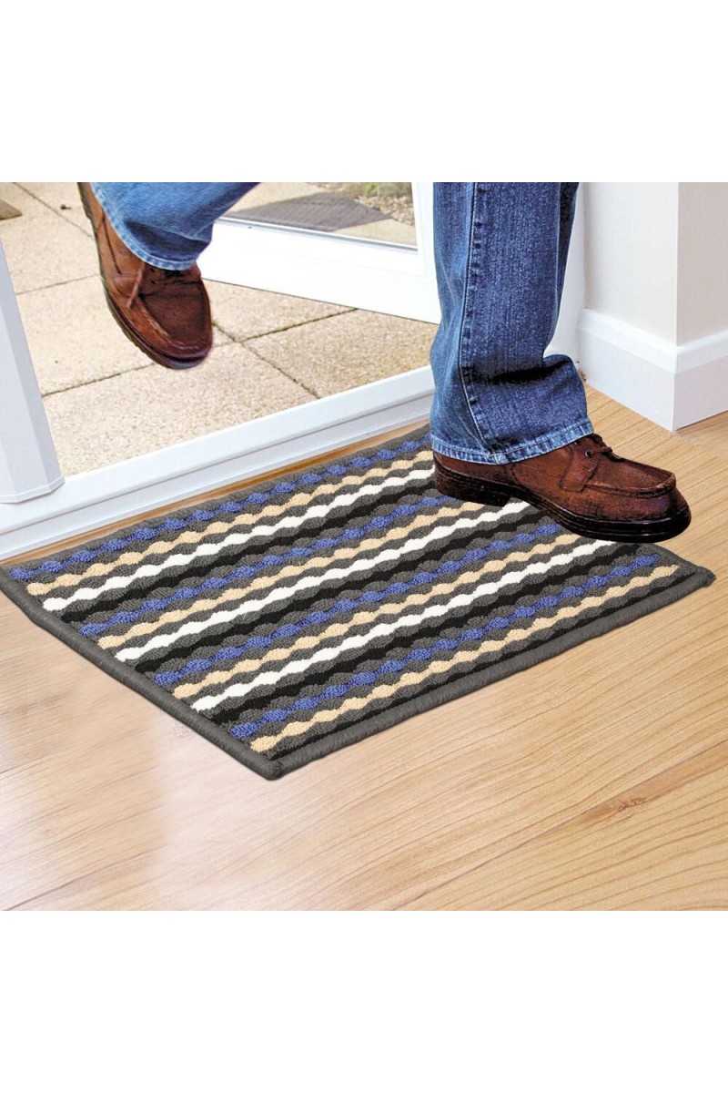 Home Beautiful                         Anti-Skid Grey Polyester Door Mat