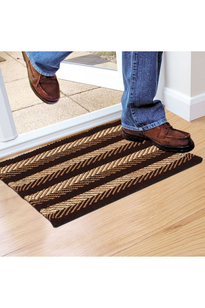 Home Beautiful                         Brown Polyester Cotton Door Mat