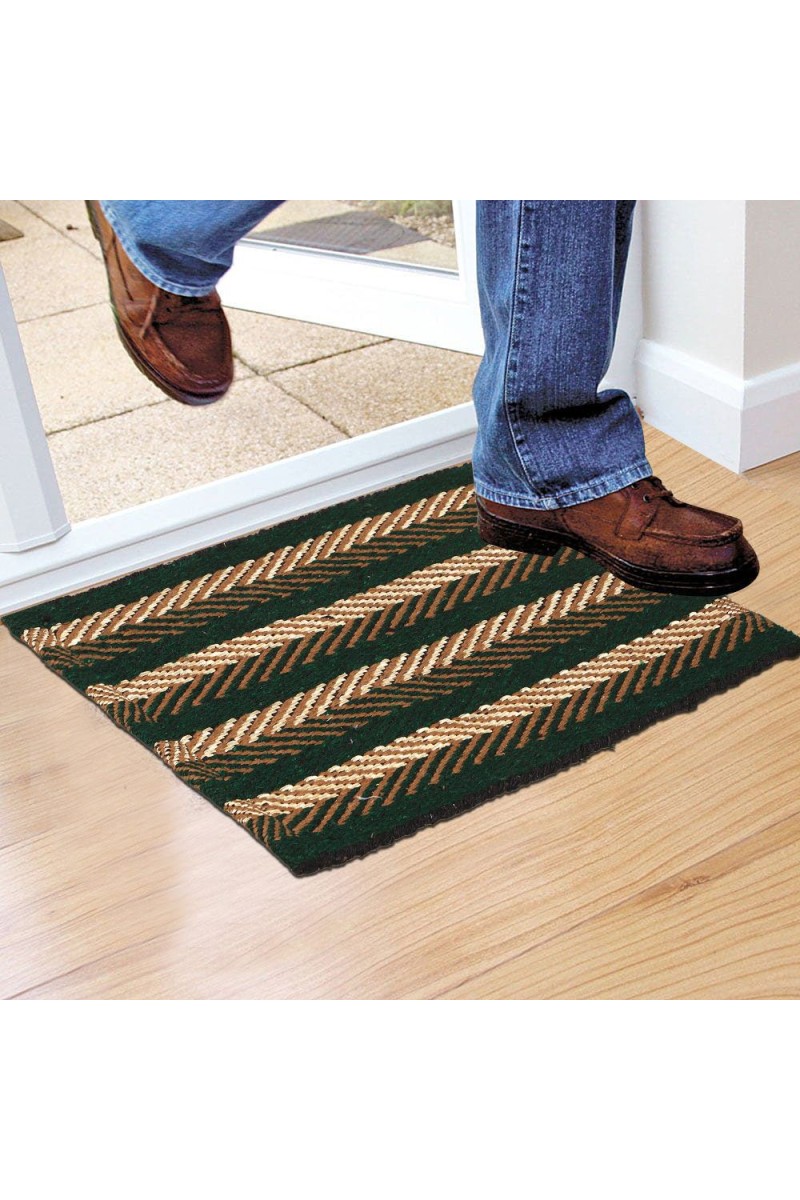 Home Beautiful                         Green Polyester Cotton Door Mat