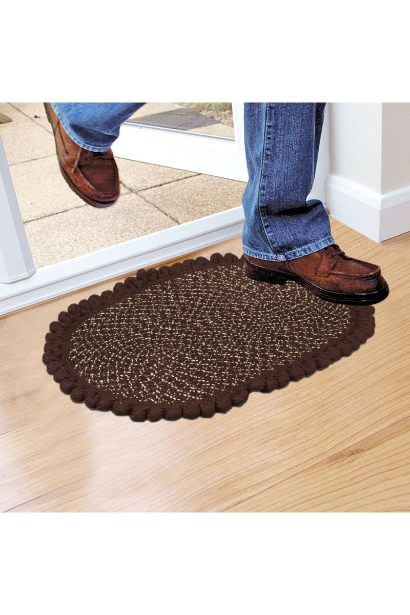 Home Beautiful                         Brown Polyester Cotton Door Mat
