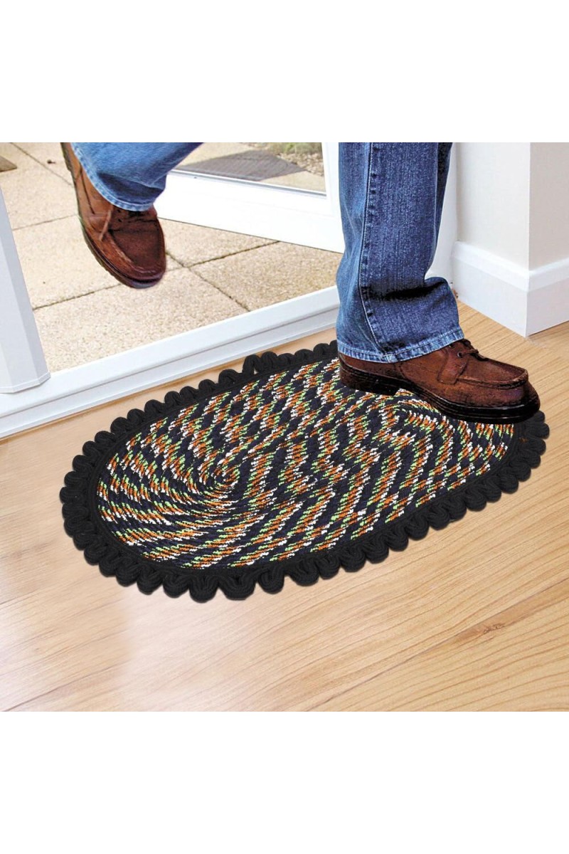 Home Beautiful                         Black Polyester Cotton Door Mat