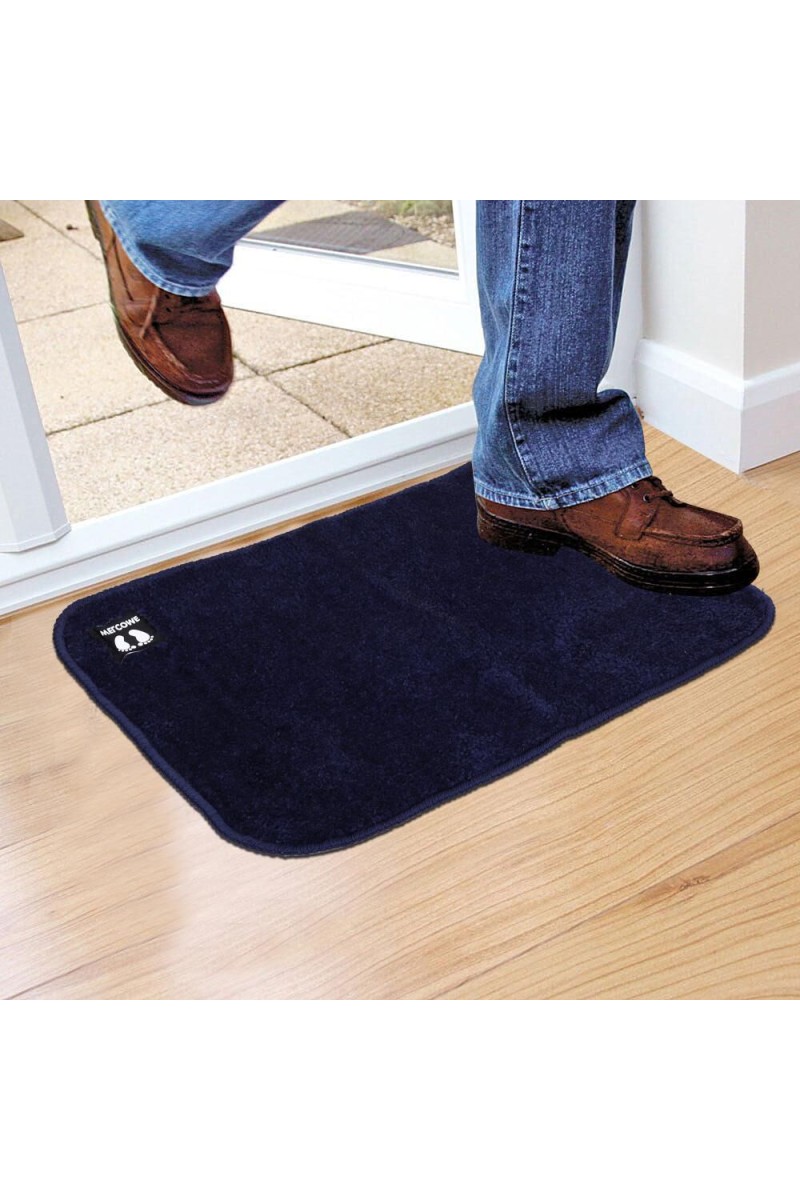 Home Beautiful                         Anti-Skid Blue Polyester Door Mat