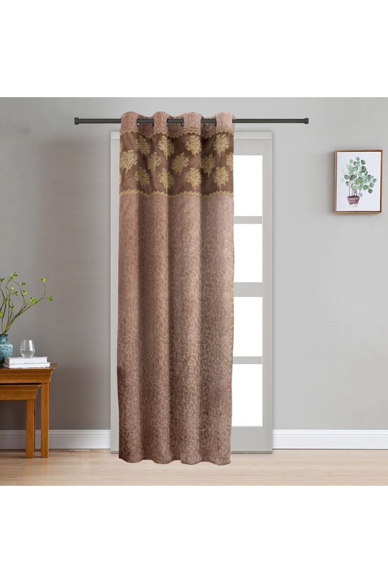 Home Beautiful                         7 ft. Brown Polyester Curtain