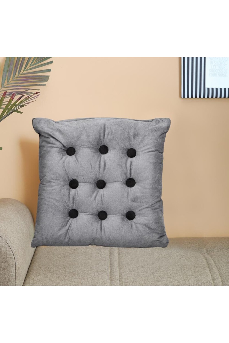 Home Beautiful                         Dark Grey Polyester Cushion