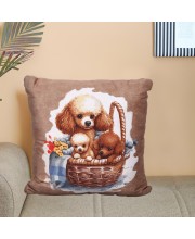 Home Beautiful                         Beige Polyester Cushion