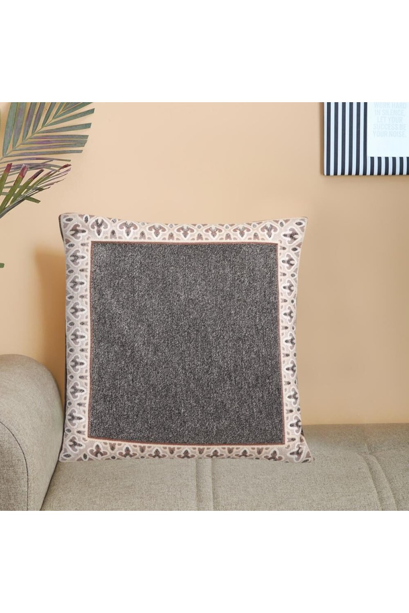Home Beautiful                         Grey Polyester Cushion Cover
