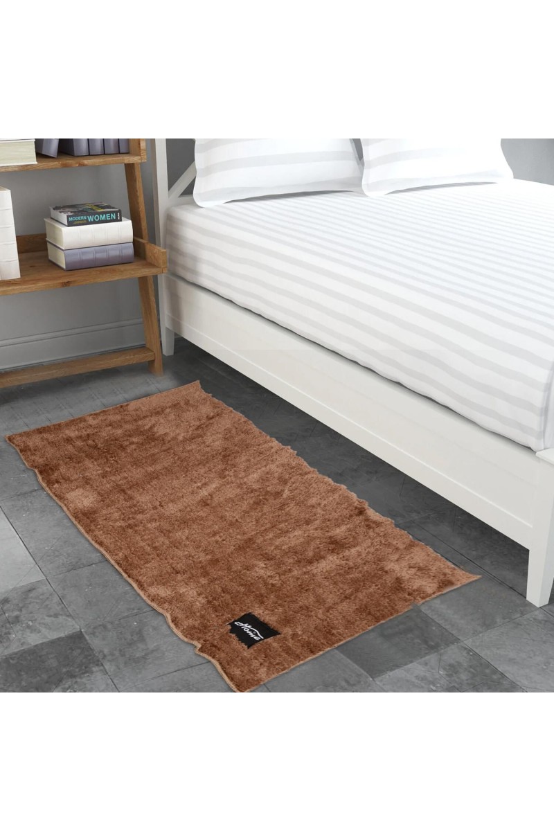 Home Beautiful                         Anti-Skid Brown Polyester Floor Mat