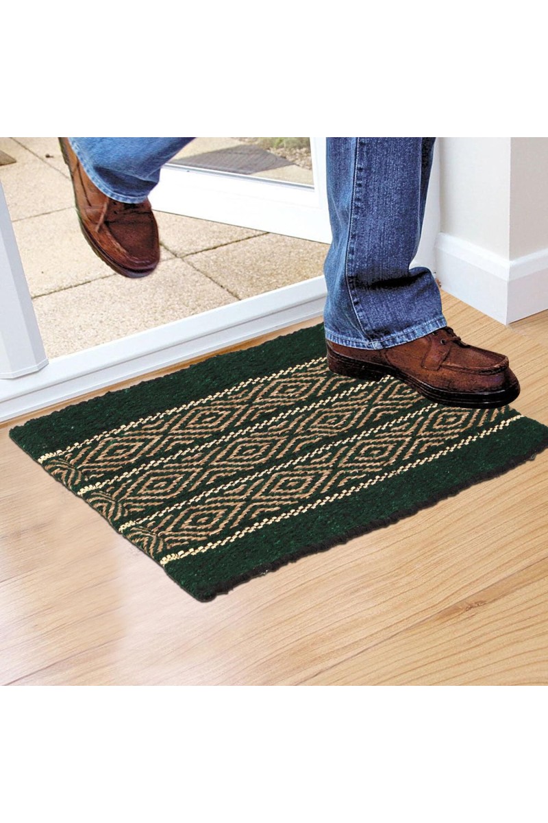 Home Beautiful                         Green Polyester Cotton Door Mat
