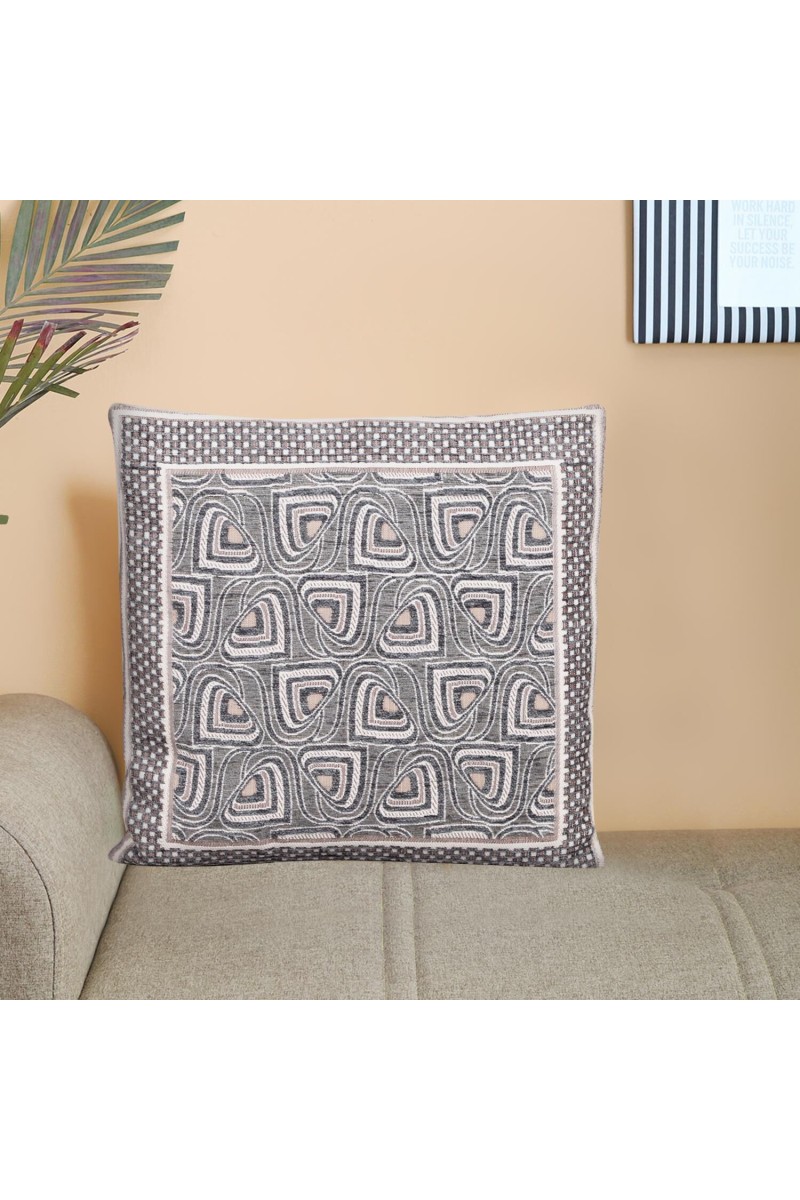 Home Beautiful                         Grey Polyester Cushion Cover