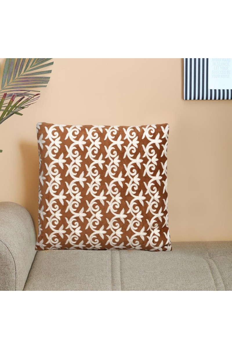 Home Beautiful                         Brown Polyester Cushion Cover