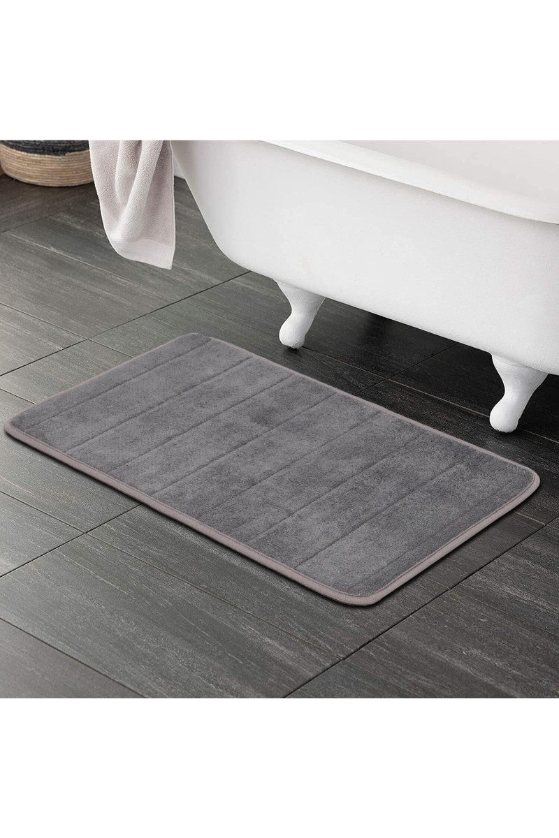 Home Beautiful                         Anti-Skid Grey Polyester Bath Mat