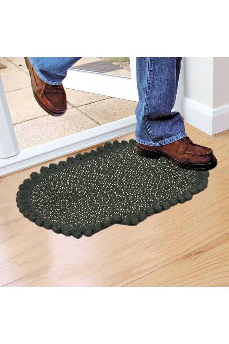 Home Beautiful                         Green Cotton Blend Door Mat