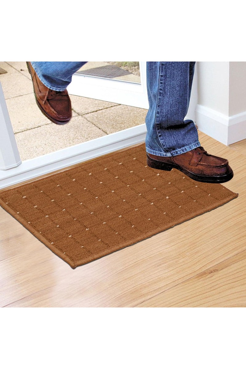 Home Beautiful                         Anti-Skid Brown Polycotton Door Mat