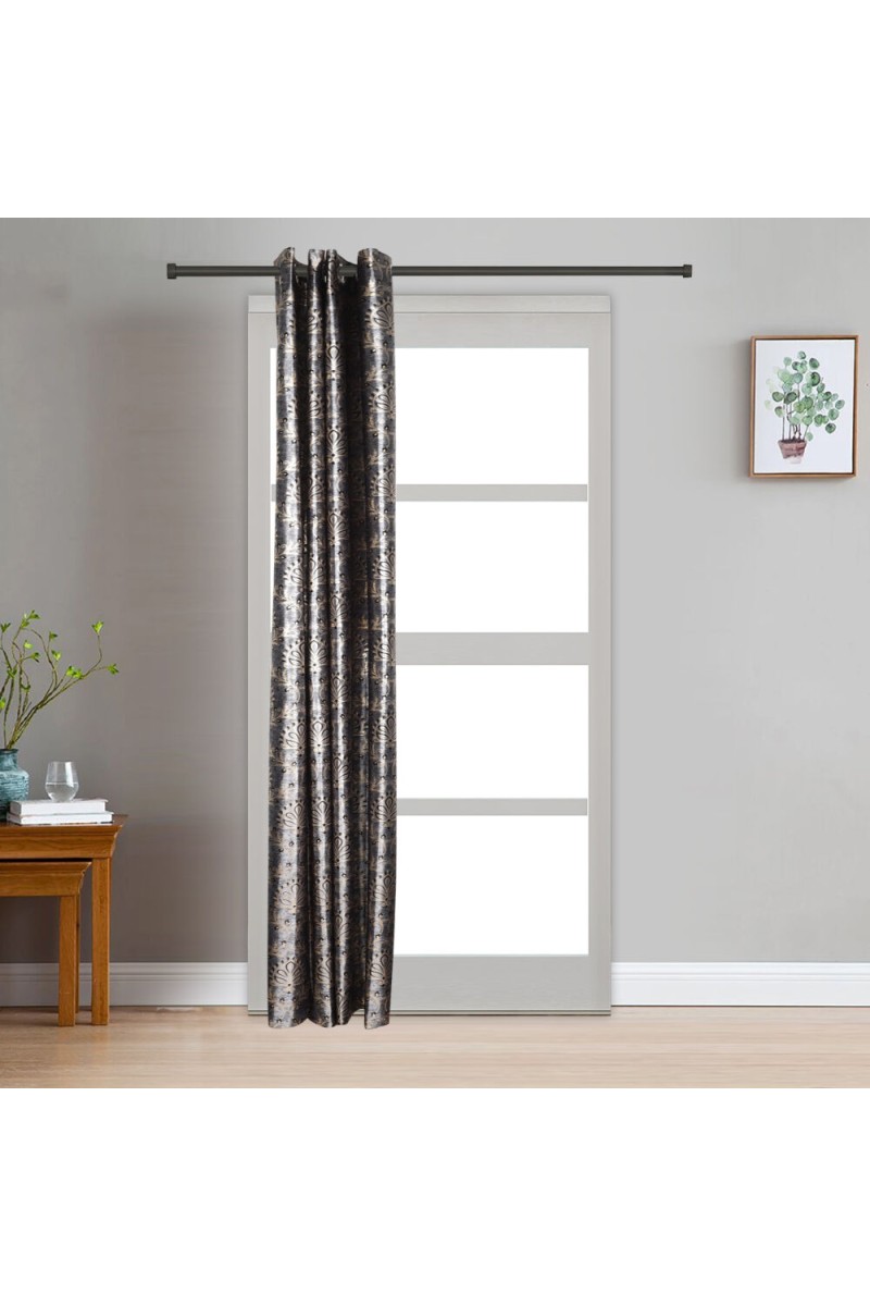 Home Beautiful                         7 ft. Dark Grey Polyester Curtain
