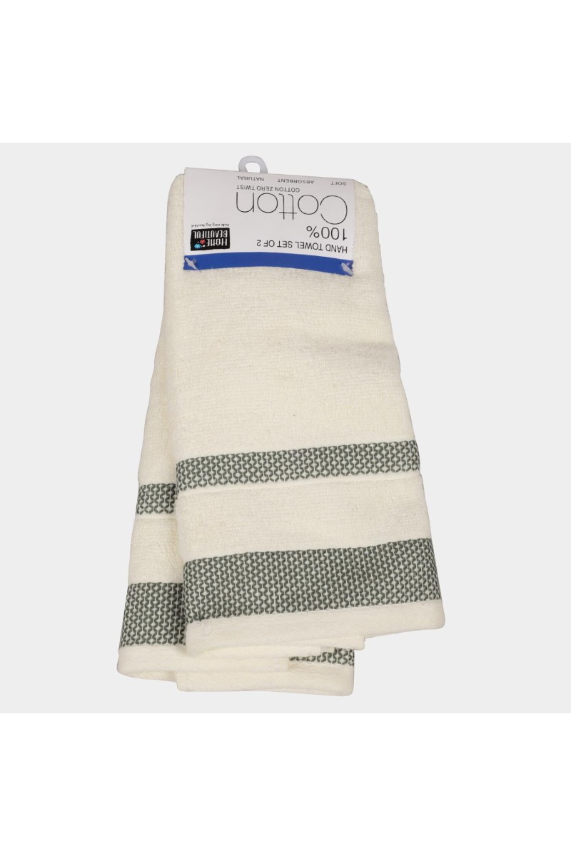 Home Beautiful                         360 GSM Ivory Cotton Hand Towel