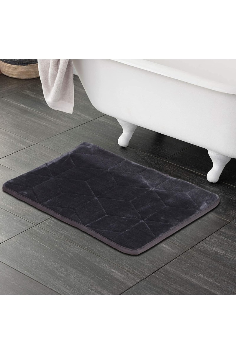 Home Beautiful                         Grey Polyester Bath Mat