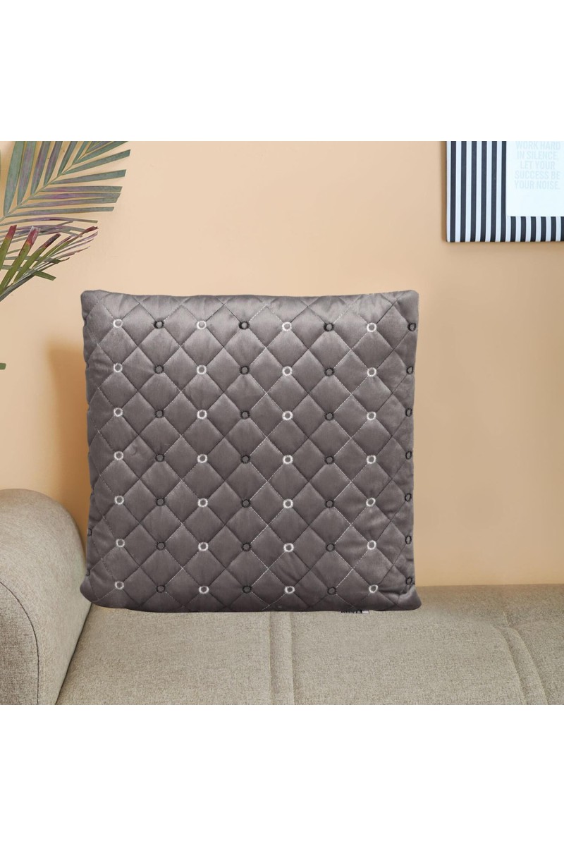 Home Beautiful                         Dark Grey Velvet Cushion Cover