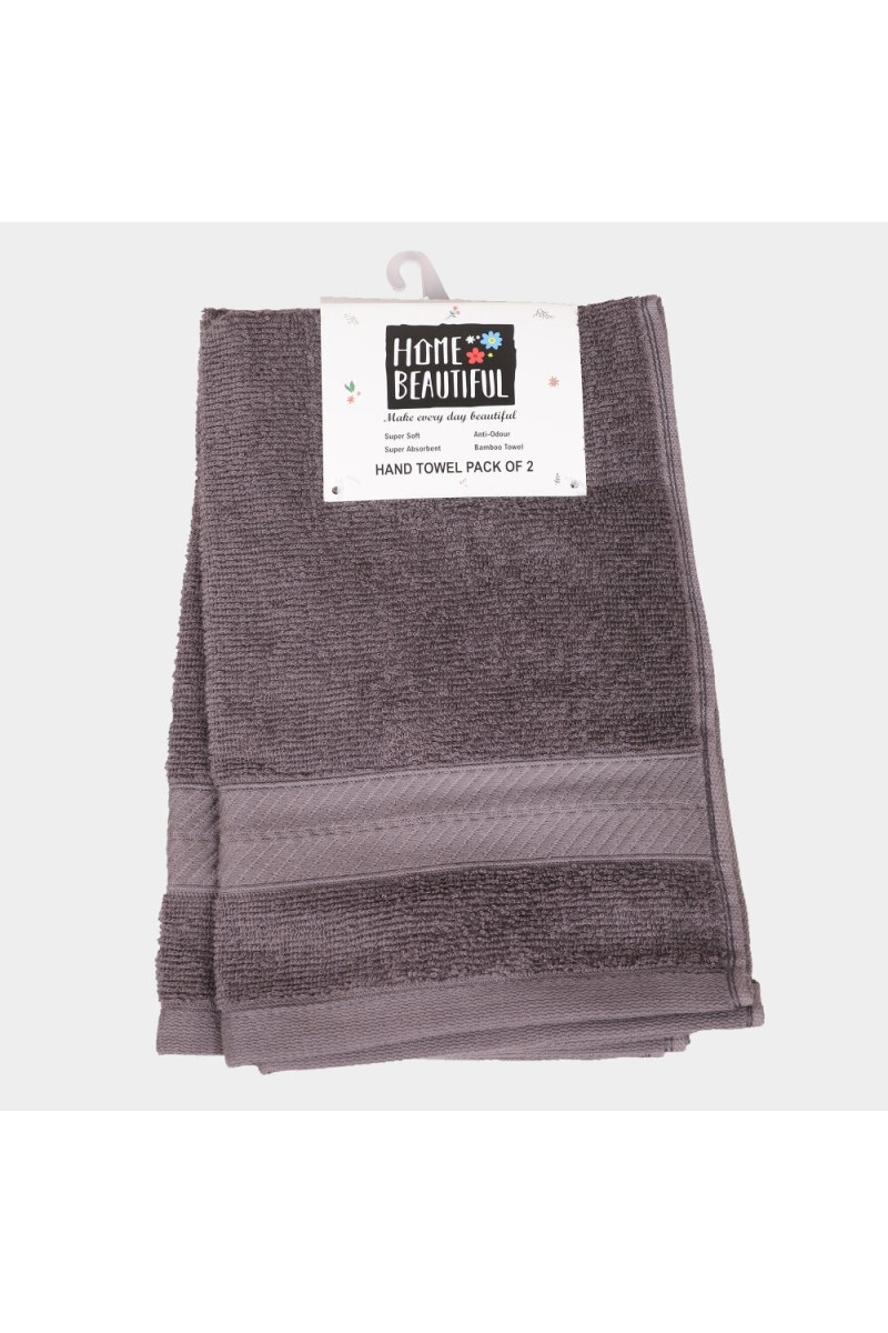 Home Beautiful                         380 GSM Dark Grey Cotton Hand Towel