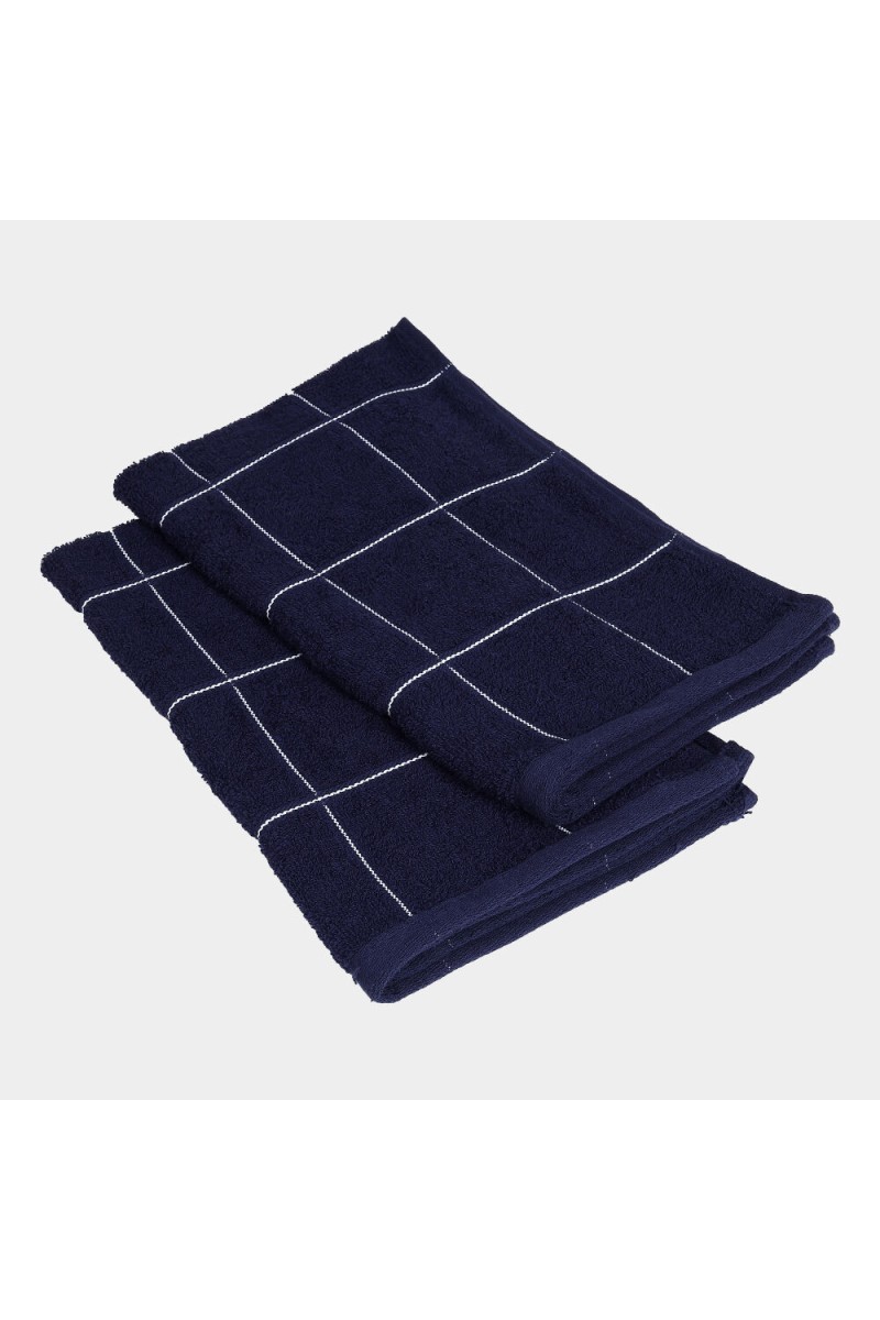 Home Beautiful                         330 GSM Navy Blue Cotton Hand Towel