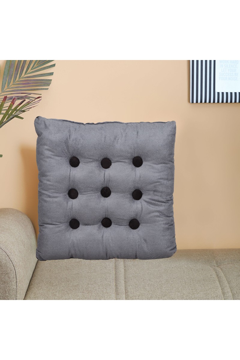 Home Beautiful                         Dark Grey Polyester Cushion