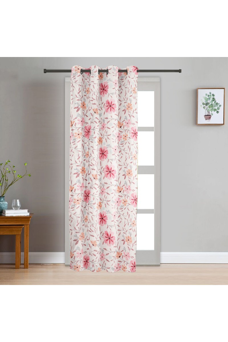 Home Beautiful                         7 ft. Pink Polyester Curtain