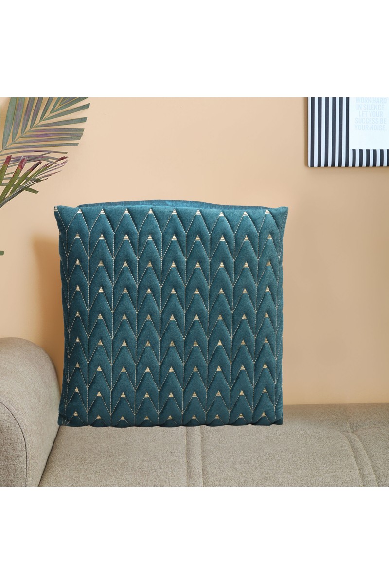 Home Beautiful                         Teal Blue Polyester Cushion Cover