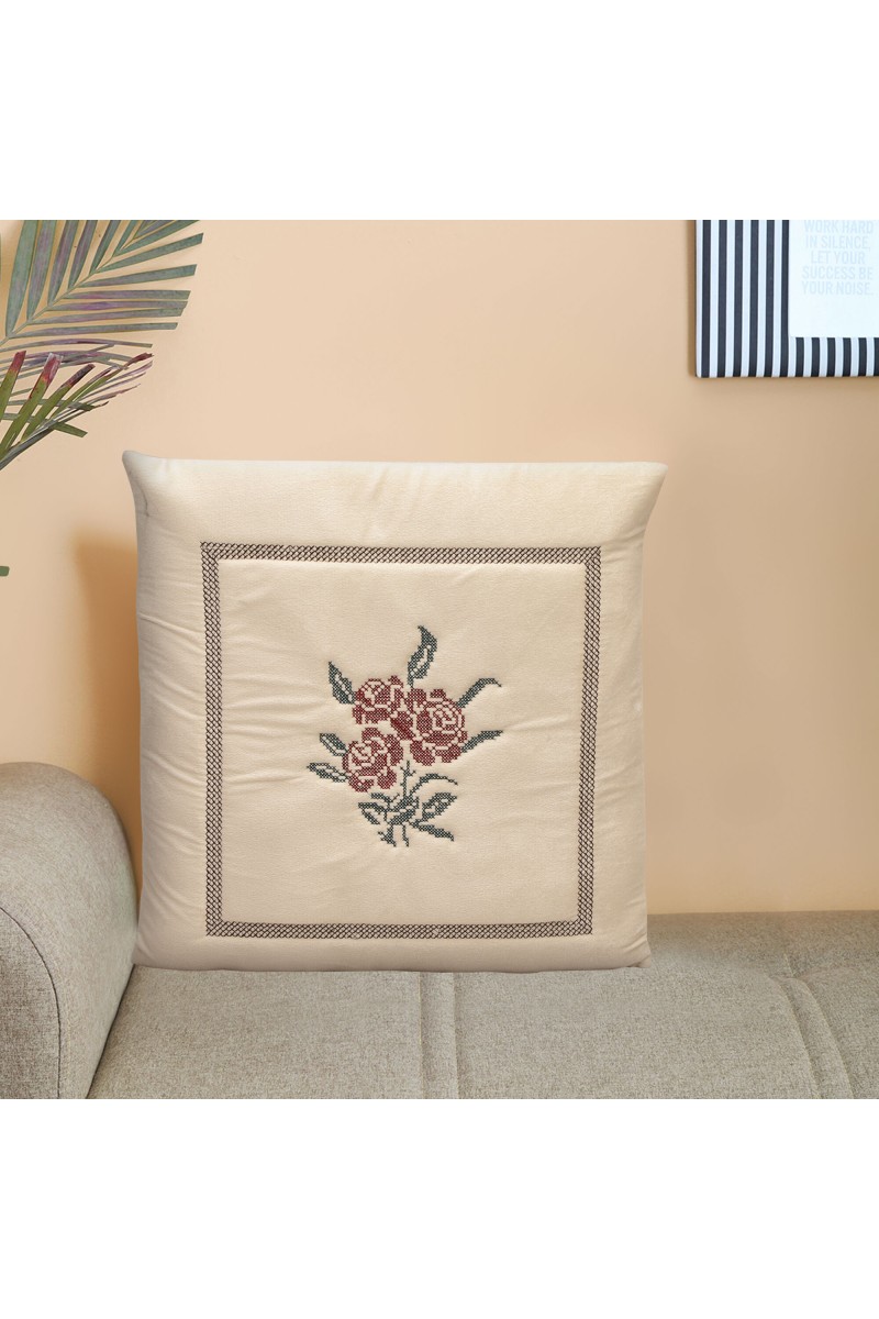 Home Beautiful                         Beige Polyester Cushion Cover
