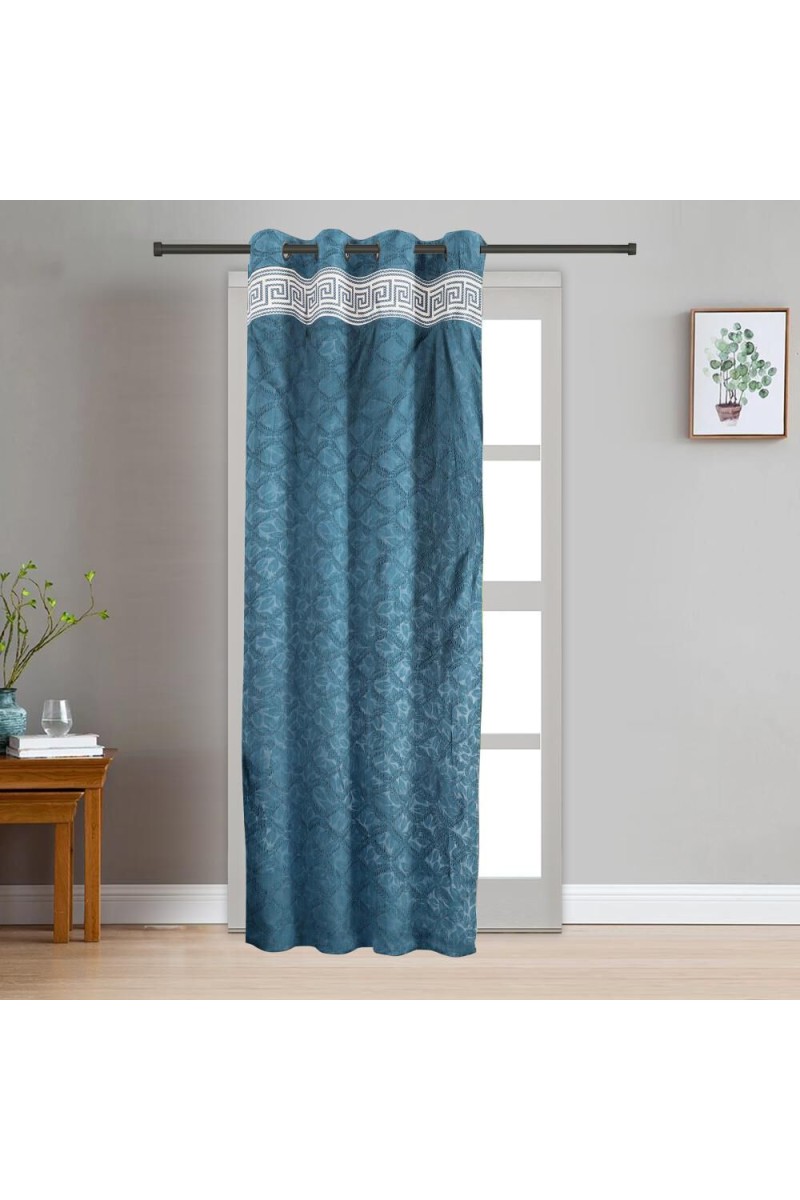 Home Beautiful                         7 ft. Dark Blue Polyester Curtain