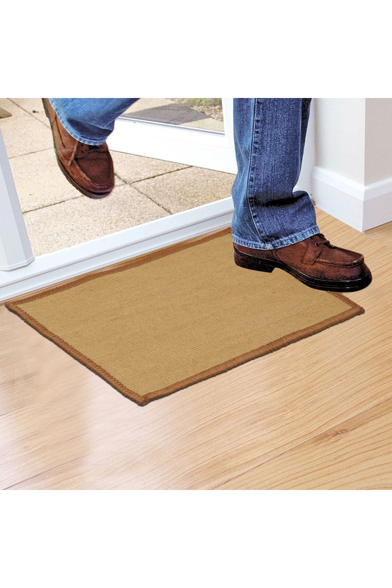 Home Beautiful                         Beige Polyester Cotton Door Mat