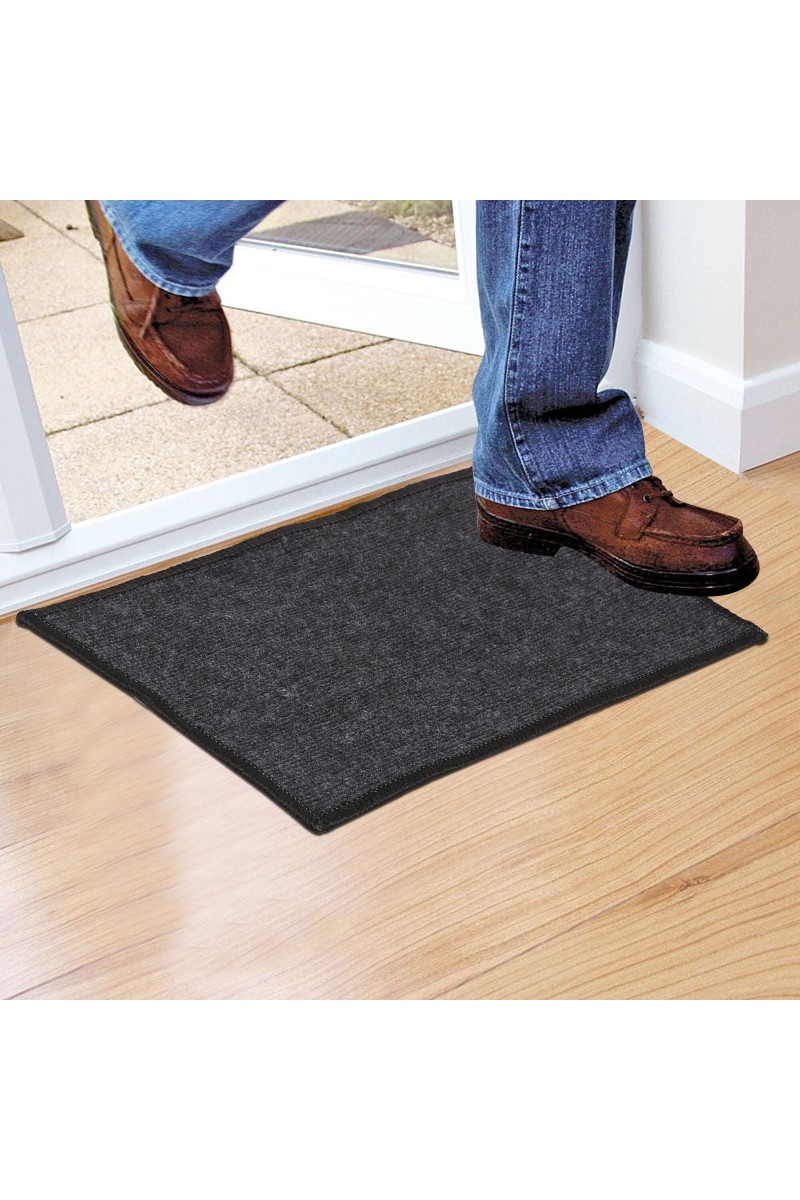 Home Beautiful                         Grey Polyester Cotton Door Mat